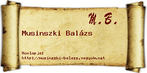 Musinszki Balázs névjegykártya